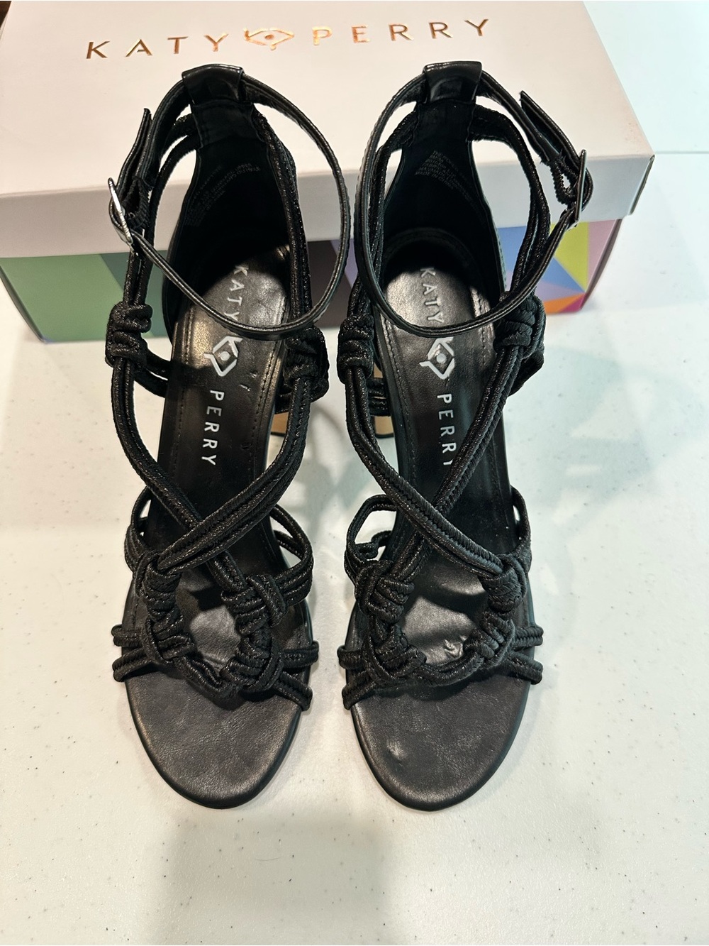 Katy Perry Collections Black Knotted Strap Sandals